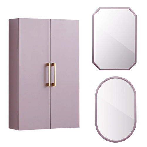 핑크 바이올렛 화장실 상부장 거울세트 수건 욕실수납장