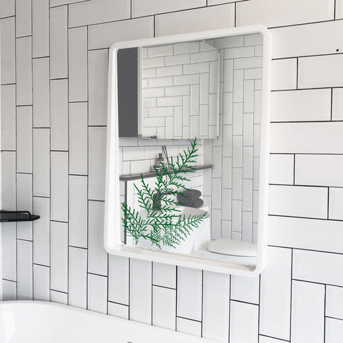 화이트 사각 거울 욕실 화장대 인테리어 현관 거울